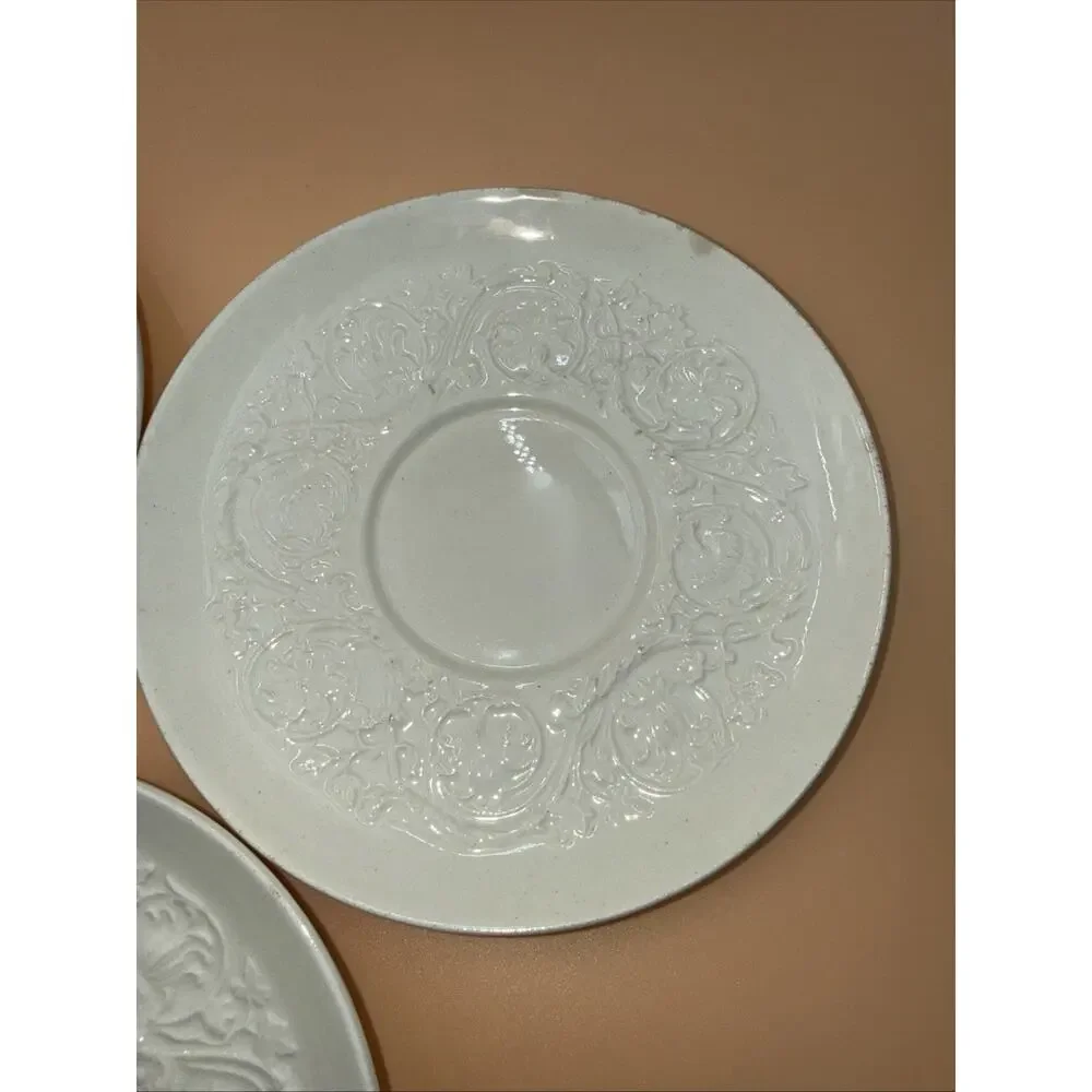 VTG Wedgwood Of Etruria & Barlston Patrician Ivory Saucers Set Of 7